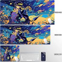 Xxl Hd Printing Rug Jojo Bizarre Adventure Mouse Pad Gamer Keyboard Pads NonSlip Mousepad Anime Gaming Pc Accessories Desk Mat 800x300x2mm blue