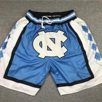 Men Women Basketball Shorts With Pocket UNC Blue Embroidered Sportswear Quick Dry Cotton Blend Athletic Pants XL