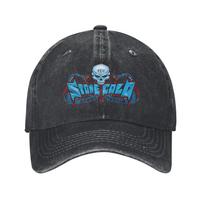 Stones 316 Steve Austin Cold Men Women Baseball Cap Wrestling Skull Distressed Denim Washed Caps Hat Outdoor Adjustable Snapback Adjustable gray
