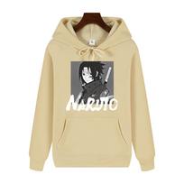Japanese anime Naruto print Autumn/Winter comfortable soft thickened men's high quality casual fashion warm street hoodie XL beige