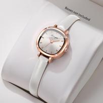 Fashion Square Dial Women Quartz Watch Ultra-fineLeather Strap Ladies Wristwatches Reloj Mujer (Without Box) brown