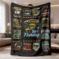 2026 New Arrival Flannel Blanket UltraSoft Fishing Enthusiast Throw Blanket Perfect Gift for Friends & Family, Versatile for Outdoor Travel & Camping, 100X150CM