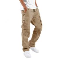 Men's Paratrooper Cargo Pants with Multi-Pockets for Outdoor Hiking and Casual Wear M beige