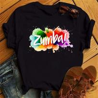 Aš myliu Zumba šokį Širdies spaudinys Moteriški marškinėliai Moteriški drabužiai Juokingi raidžių grafikos marškinėliai Femme 2XL black