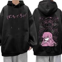 Japoniški Manga Bocchi The Rock Džemperiai su gobtuvu Anime Gotoh Hitori Grafiniai Džemperiai Vyrams Moterims Harajuku Per dideli Ilgomis Rankovėmis Puloveris XL black