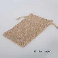 20-50 Cotton and Hemp Bundle Pocket Gift Bag for Children's Day Gift Packaging Bag DIY Candy Wedding Product Packaging beige