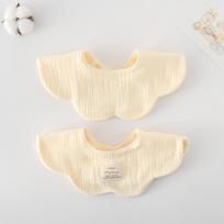 Korean Style Pure Cotton Baby Drool Bib, Solid Color, Double-Sided, Anti-Spit-Up, Class A beige