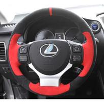 Car Steering Wheel Cover for Lexus Is 200t 250 300 350 F Sport RC 350 CT 200h / NX Carbon Fiber&Leather Steering Wheel Wrap suede style7