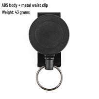Retractable Stainless Steel Anti-theft Keychain with Metal Buckle and Wire Rope black