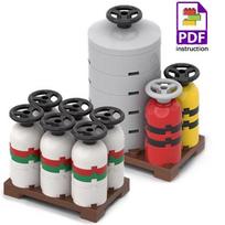 MOC Fuel Gas Tank Building Blocks Kit Wine Barrels Goods Container Forklift Bricks Toys Boys Gift black