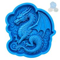 Garden Paver Stepping Stone Mold with Recessed Relief Design and Raised Border for Decorative Cement or Plaster Projects blue