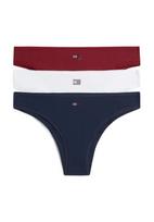 TOMMY HILFIGER Moteriškos kelnaitės tamsiai mėlyna / vyno raudona spalva / balta