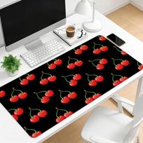 Cute Pink Cherry Heart Large Extended Gaming Mouse Pad Non Slip Desk Surface Sweet Fruit Print For Gaming And Office Workspace 800x400x2mm white