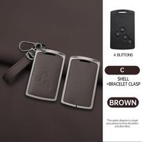 Car Key Case Cover For Renault Duster Captur Clio Logan Megane 1 2 3 Koleos Scenic Renault Gt Zinc Alloy Keychain Accessories gray