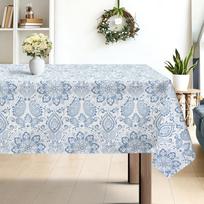 Boho Paisley Floral Print Rectangle Tablecloth for Table Decor Washable Bohemian Blue Flowers Kitchen Table Cloth Party Decor 54*72inch(137cm*183cm）