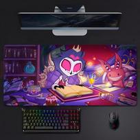 Animation Dark Hhelluva Boss Mouse Pad Mousepad Large Gaming Lockedge Thickened Pc Table Desk Mat 800x300x2mm blue