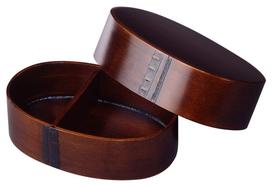 Sakai Sangyo Kiso Hinoki Oval Bento Single Made in Lacquer Kiso Lacquerware Box, Tier, Bentwood, Japan, Finish, ruda