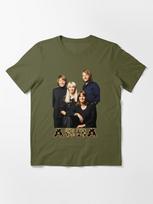 ABBA vintažinis disco eros pop kvartetas šviečiantis portretas Būtinas T-shirt XL samanų žalios spalvos
