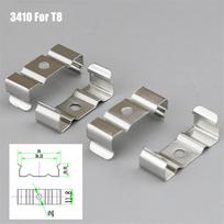 T4 T5 T8 Lamp Tube Fixing Clip LED Hard Bar Light Stainless Steel Mount Buckle Fluorescent Lamp Aluminum Profile Fixed Fixture 100pcs