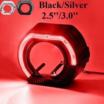 2pcs 2.5 Inch 3 Inch Angel Eyes Led Easy Install Koito Q5 Bixenon Hid Projector Lens Shroud Mask Cover Headlight Car Styling 2.5 inch black shrouds red