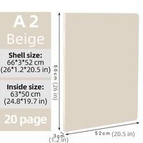 Kobest A2 Sketch Portfolio Large Multi-Pocket Transparent Folder for Engineering Drawings And Poster Storage A2-20Pages-Beige