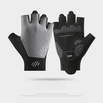 Summer Bicycle Riding Half finger Gloves Non slip Shock absorbing and Breathable Outdoor Fishing Sports Road Mountain Bike Gloves L gray