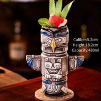 Tiki Puodelis Havajietiški Kokteilių Puodeliai Kūrybiškas Keramikinis Juokingas Puodelis Tiki Puodeliai Alaus Gėrimų Puodelis Vyno Puodelis Baro Įrankiai Dovana Draugams 250-750ml