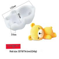 3D Sleeping Bear & Pig Silicone Mold for Mousse, Jelly, and Ice Cream