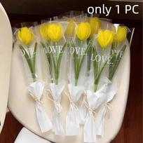 Tulip Twisting Rod Handmade Friendship Sweet Flower Bouquet Graduation Gifts Teachers' Day Artificial Tulip Flower Birthday yellow