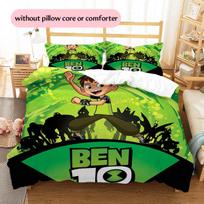 Ben 10 raštų patalynės antklodžių komplektas Namų dekoravimas Dovana (1 * antklodės užvalkalas + 2 * pagalvės užvalkalai be šerdies) 155x200cm
