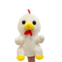 Plush Animals Finger Puppet Toys Role Play Educational Kids Animal Hand Puppet Soft Tell Story Interactive Toys Children Gift white