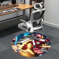 1 vnt. „Flash LEGO Office“ apvalus kilimas, vidaus kilimėlis, tinkamas biurui, po biuro kėdėmis, miegamajam, svetainei, namų dekoravimui, kambario dekoras 80cm gray