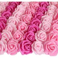 50Pcs Rose Artificial Foam Flower Head Fake PE Flower for Home Room Dceoration DIY Party Flower Wreath Accessories Wedding Decor (Pink,50Pcs) pink