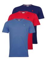 U.S. POLO ASSN. Marškinėliai tamsiai mėlyna / mėlyna dūmų spalva / kraujo spalva