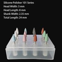 Jnsur 12Pcs Dental Polishing Kit Silicone Grinding Heads For Low Speed Handpiece Ceramic Composite Teeth gray