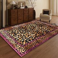 Europos Leopardas Aukštos kokybės kilimas Svetainė Namų dekoravimas Laisvalaikio sofa Didelio ploto kilimai Miegamasis Lovagalis Neslystanti grindų danga 60x90cm brown