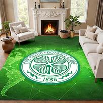 Celtic Football Club Carpet Door Mat for Living Room or Bedroom Protective Mat Under Chair Office Decoration Christmas Gift Birthday Present 80cmx120cm black