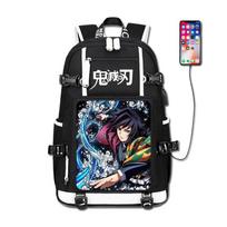 Demon Slayer Backpack Tanjiro Nezuko Anime Cosplay School Bag Luminous Night Light for Teens Adults K# yi yong fang