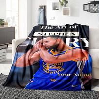 Golden State Warriors Curry Customize Your Name Blanket Gift Personalized Blanket Durable Comfort Suitable for Office Bed Sofa Chair for All Occasions 150cmx180cm