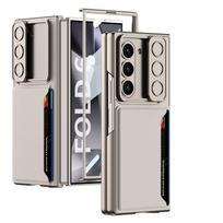 Suitable for Samsung Z Fold6 Mobile Phone Case Folding Screen Ultra Thin Business Leather Card Bag Anti Fall Protection Case SM-Fold6 gray