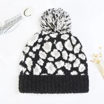 New Winter Fashion Leopard Pom Pom Knitted Hats Outdoor For Women Thicken Warm Skullies Beanie Hat Hip Hop Unisex Girl Ski Cap