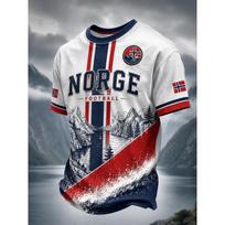 2026 Norwegian Fans' Shirt - Nordic Viking Retro Style Men's Casual Short-Sleeved T-Shirt Breathable and Quick-Drying Sports Tee 4XL gray