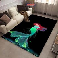 3D Spausdinimo Undinėlė Arielė Princesė Animacinis Kilimas!Svetainės lovos kilimėlis, neslystantis patvarus kilimas, modernaus paprasto stiliaus, puiki dovana 40x60cm (16x24in) blue