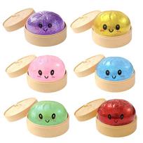 6 Colors Glitter Dumpling Squishies Toy Slow Rebound Soft Pinch Decompression Baozi Modeling Pretend Play Suit For Friend Gifts pink