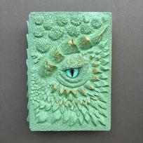 Vienakojis drakonas užrašinė šventinėms dovanoms GTB02 3D akies reljefinė dienoraščio užrašinė Dervos amatai reikmenims (Light Green,160 Pages)