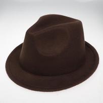 Men Women Retro Wool Felt Trilby Hat Classic Small Fedora Hat Short Roll Brim Panama Beach Sun Hat With Removable Hatband One size black