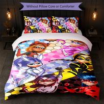 Miraculous Ladybug Print 3Pcs Duvet Cover Set 1 Duvet Cover and 2 Pillowcases Soft Bed Linen For Household Bedroom 140cm*210cm