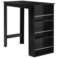 Bar Table High Kitchen Table Standing Desk Counter Dim 112L X 57W X 106H Cm 3 Shelves Black