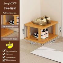 Bamboo Shoe Rack - Multi-Layer Storage for Entrance, Bedroom, Dormitory, Economical Small Shoe Cabinet No specification brown