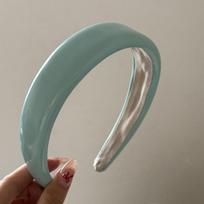 Korean candy bright patent leather sponge headband high cranial top fashion women hair accessories gray